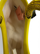 Load image into Gallery viewer, Cult Pre-Owned Gaia Nika Crystal-Embellished Yellow Leather Top Handle Bag