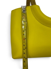 Load image into Gallery viewer, Cult Pre-Owned Gaia Nika Crystal-Embellished Yellow Leather Top Handle Bag