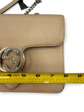 Load image into Gallery viewer, Gucci Pre-Owned 1973 Interlocking G Tan Leather Chain Shoulder Bag