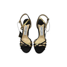 Load image into Gallery viewer, Jimmy Choo Pre-Owned Black & Gold Strappy Heels - view 1