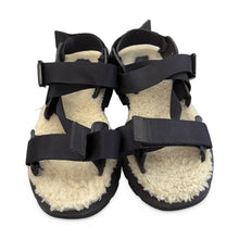 Load image into Gallery viewer, Alexander McQueen Pre-Owned Men's Black Shearling Strap Sandals - view 1
