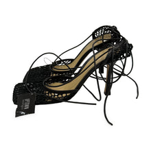 Load image into Gallery viewer, Bottega Veneta Pre-Owned Black Lace-Up Mesh Sandals - view 2