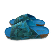 Load image into Gallery viewer, SIA Pre-Owned Blue Camo Cork Footbed Slide Sandals Size 7 - view 2