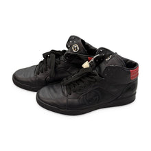 Load image into Gallery viewer, Gucci Pre-Owned Black Leather High-Top Sneakers - view 2