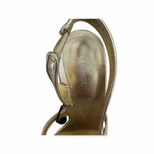 Load image into Gallery viewer, Versace Pre-Owned Gold Medusa Heel Sandals - view 4
