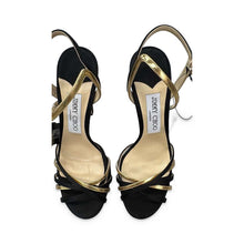 Load image into Gallery viewer, Jimmy Choo Pre-Owned Black & Gold Strappy Heels - view 4