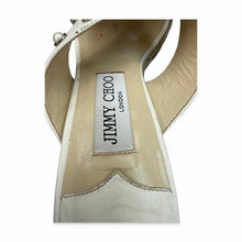 Load image into Gallery viewer, Jimmy Choo Pre-Owned Dovina 100 Pearl Studded Wedge Sandals - view 4