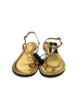 Load image into Gallery viewer, Giuseppe Zanotti Pre-Owned Gold Crystal Toe-Ring Flat Sandals - view 1
