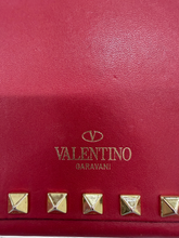 Load image into Gallery viewer, Valentino Pre-Owned Burgundy Leather Studded Clutch Bag
