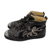 Load image into Gallery viewer, Christian Louboutin Pre-Owned Black Crystal-Embellished High-Top Sneakers - view 2

