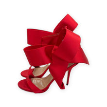Load image into Gallery viewer, Aminah Abdul Jillil Pre-Owned Red Satin Bow Sandals - view 3
