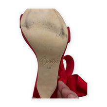 Load image into Gallery viewer, Aminah Abdul Jillil Pre-Owned Red Satin Bow Sandals - view 5
