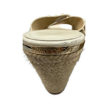 Load image into Gallery viewer, Jimmy Choo Pre-Owned Dovina 100 Pearl Studded Wedge Sandals - view 5
